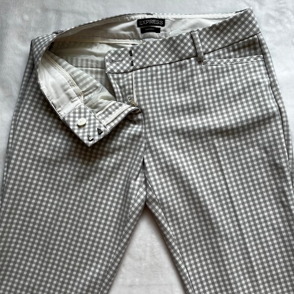 EXPRESS Columnist Gray & White Gingham Dress Pants Size 2R - Picture 7 of 8